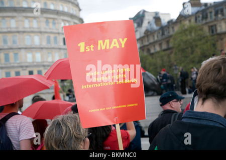 Mai und Kundgebung am Trafalgar Square, 1. Mai 2010 Stockfoto