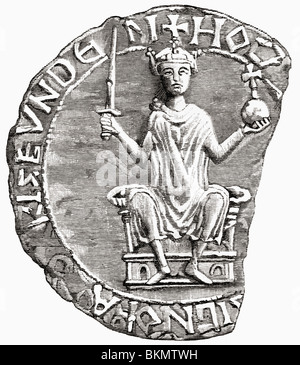Große Siegel von Wilhelm dem Eroberer, 1027, 1087 aka William I von England und William II., Herzog der Normandie Stockfoto