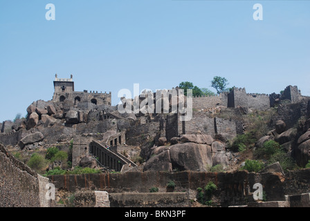 Golconda Fort, Hyderabad, Indien Stockfoto