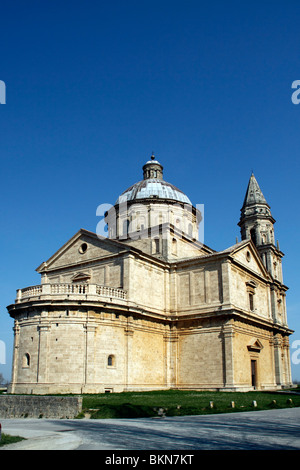Die Kirche oder die Wallfahrtskirche der Madonna di San Biagio befindet sich am Fuße des Hügels von Montepulciano Stockfoto