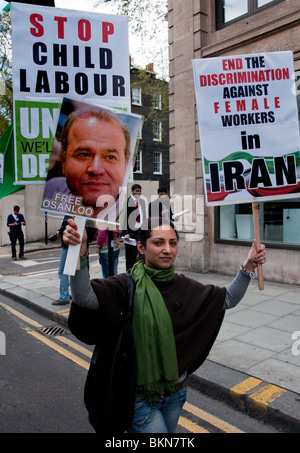 Mayday Kernschmelze Gewerkschaft März in London 2010 Stockfoto