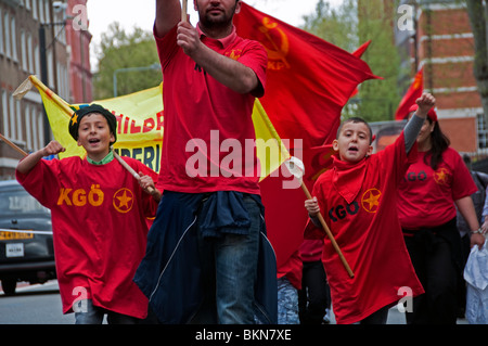 Mayday Kernschmelze Gewerkschaft März in London 2010 Stockfoto