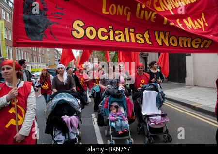 Mayday Kernschmelze Gewerkschaft März in London 2010 Stockfoto