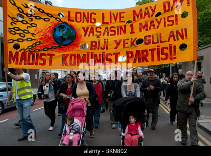 Mayday Kernschmelze Gewerkschaft März in London 2010 Stockfoto