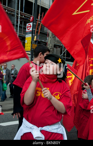 Mayday Kernschmelze Gewerkschaft März in London 2010 Stockfoto