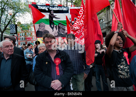 Mayday Kernschmelze Gewerkschaft März in London 2010 Stockfoto