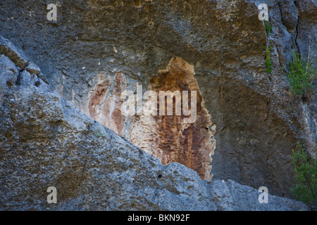 Pla de Petracos, Paleothic Kunst, Höhle Gemälde Comunidad Valenciana, Castell de Castells, Spanien horizontale 106174 Spain10 Stockfoto