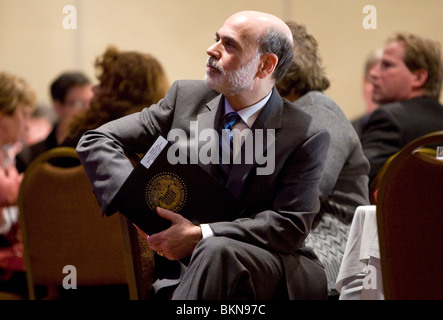 US-Notenbankchef Ben Bernanke bezeugt auf dem Capitol Hill. Stockfoto