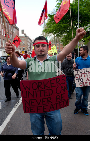 Mayday Kernschmelze Gewerkschaft März in London 2010 Stockfoto