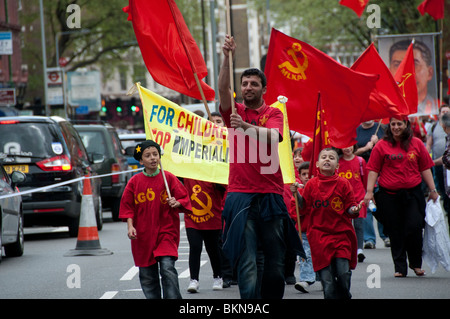 Mayday Kernschmelze Gewerkschaft März in London 2010 Stockfoto