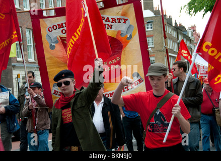 Mayday Kernschmelze Gewerkschaft März in London 2010 Stockfoto