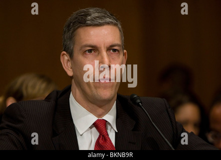 Bildungsminister Arne Duncan bezeugt auf dem Capitol Hill. Stockfoto