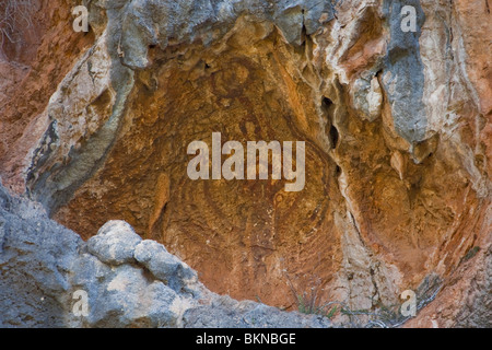 Pla de Petracos, Paleothic Kunst, Höhle Gemälde Comunidad Valenciana, Castell de Castells, Spanien horizontale 106178 Spain10 Stockfoto