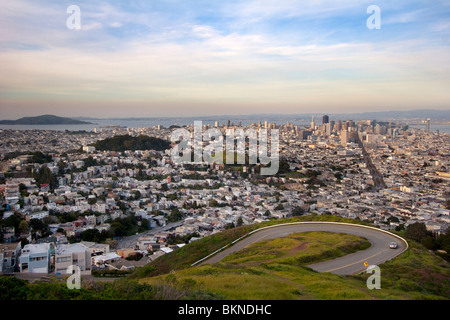 Blick auf San Francisco von Twin Peaks. Stockfoto