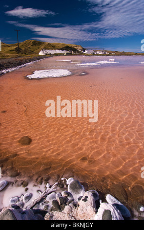 Kristallisation Teiche am Lake Grassmere Saline, Marlborough, Neuseeland. Stockfoto