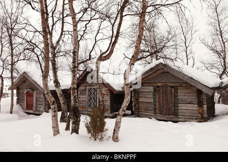 Juhl Silber-Galerie und Werkstatt in Kautokeino in Finnmarksvidda im arktischen Norwegen Stockfoto