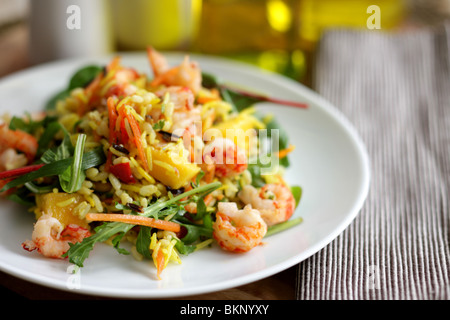 Frisch zubereitete gesunde Authentische mediterrane oder italienischen Stil Langusten und Mango Salat mit keine Personen in der Nähe Stockfoto