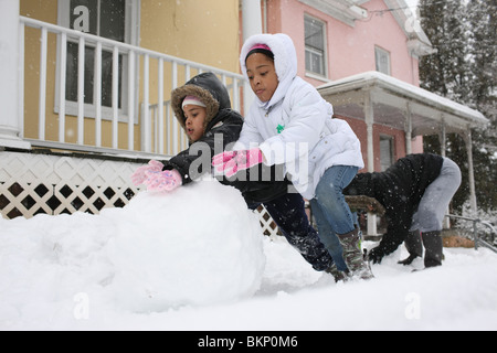 Schneefall in Charlottesville, VA. Stockfoto