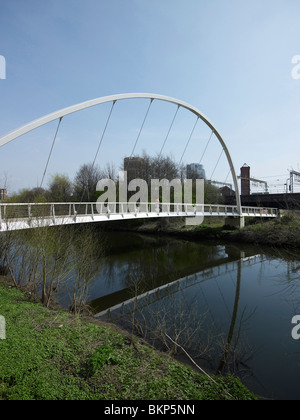 Neue Fußgänger Fußgängerbrücke, Whitehall Riverside, Leeds, West Yorkshire, Nordengland Stockfoto
