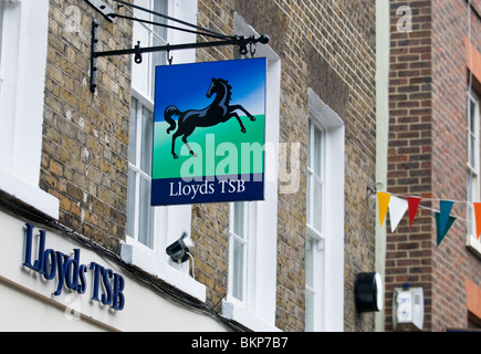 Lloyds TSB Bank Zeichen auf der Außenseite eines Gebäudes.  Foto von Gordon Scammell Stockfoto