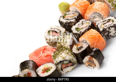 Verschiedene Arten von sushi Stockfoto
