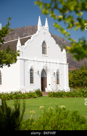 NG Kerk (Niederländisch-reformierten Kirche) in Franschhoek, Westkap, Südafrika. Stockfoto