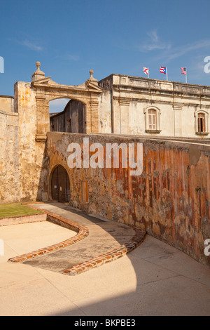 Die Burg San Cristobal Innenarchitektur in San Juan, Puerto Rico, West Indies. Stockfoto