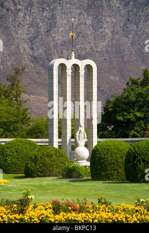 Das Hugenotten-Denkmal in der Stadt von Franschhoek, Westkap, Südafrika. Stockfoto