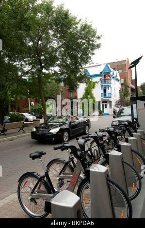 Bixi Bikes in Duluth Straße Plateau Mont-Royal Montreal Stockfoto