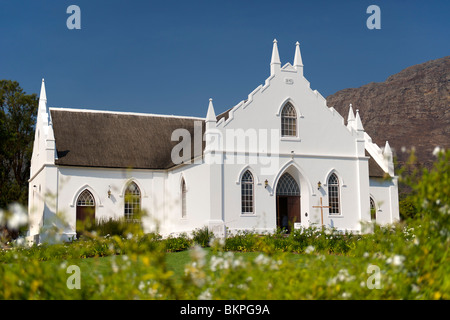 NG Kerk (Niederländisch-reformierten Kirche) in Franschhoek, Westkap, Südafrika. Stockfoto