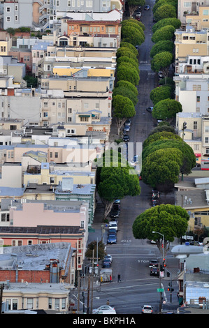 Lombard Street, San Francisco, CA anzeigen Stockfoto