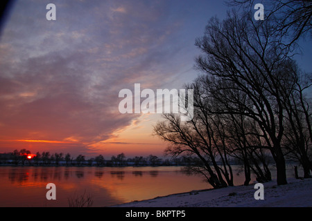 Winter Landschaft Fluss Donau Erinnerungsbild an der Donau Stockfoto