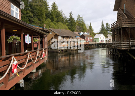 Blick auf die Creek Street in Ketchikan, Alaska während Summmer Stockfoto