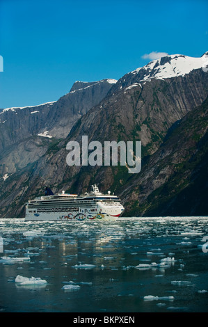 Norwegian Cruise Line * Stern * in der Nähe von Dawes Gletscher in Endicott Arm, Tracy Arm - Fords Terror Wildnis, Südost-Alaska Stockfoto