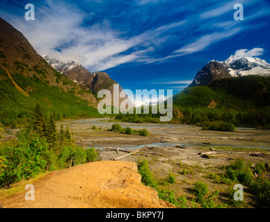 Malerische Aussicht auf Eagle River im Chugach State Park, Yunan Alaska, Sommer Stockfoto