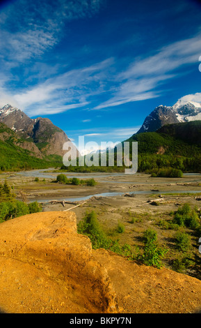 Eagle River, wie gesehen von der Barsch im Chugach State Park, Yunan Alaska, Sommer Stockfoto