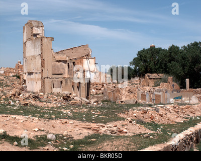 Altes Dorf Belchite, Aragon, Spanien, April 2010 Stockfoto