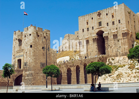 Syrien, Aleppo. Eingang zur Zitadelle. Stockfoto