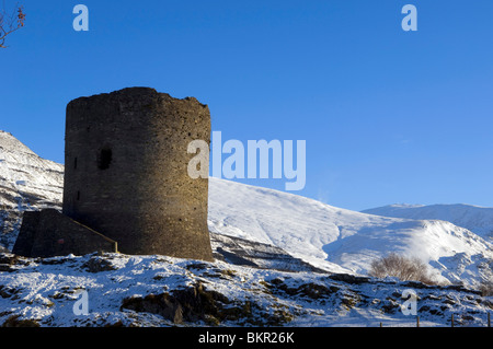 Wales, Gwynedd, Snowdonia. Dolbadarn Burg eines großen Burgen von der walisischen Fürsten im 13. Jahrhundert gebaut. Stockfoto