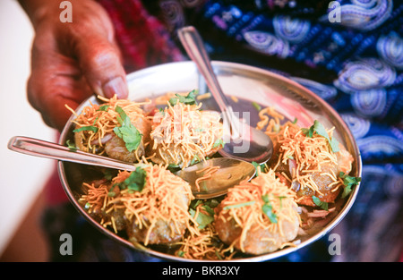 Essen im Krishna-Tempel, Udupi, Zustand von Karnataka, Südindien Stockfoto