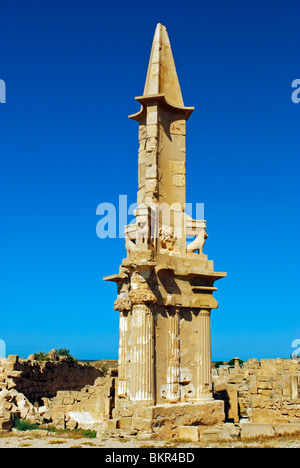Libyen, Sabratha. Das Mausoleum von Bes. Stockfoto
