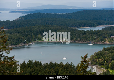 Young-Hügel, San Juan Island, Bundesstaat Washington, USA. Young-Hügel ist der höchste Punkt der Zugang der Öffentlichkeit auf der San Juan Insel mit Blick auf. Stockfoto