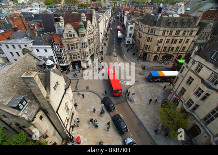 Ansicht von Oxford Stadtzentrum von der Carfax Tower, St.-Martins Kirche, Oxford, Oxfordshire, Vereinigtes Königreich Stockfoto