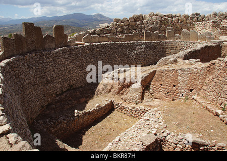 Mykene. Antike Stadt. Königsgräber. Großer Kreis A und B. Mykene Akropolis. Argolis. 1600-1100 v. Chr. Griechenland. Stockfoto