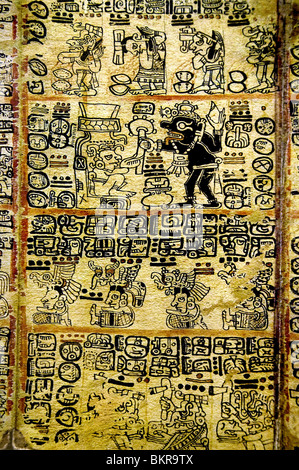 Codex Tro-Cortesianus Maya Kodizes Pre Columbian Maya-Zivilisation in Maya-Hieroglyphen 1250 1500 n. Chr. geschrieben Stockfoto