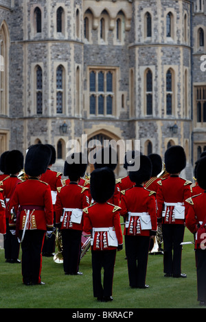 Die Band of the Welsh Guards in Windsor Castle Stockfoto