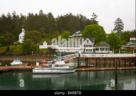 Das historische Dorf von Roche Harbor befindet sich am nördlichen Ende der San Juan Insel im Puget Sound of Washington State. Stockfoto