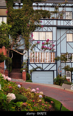 Architektur an der Lombard Street in San Francisco, CA Stockfoto