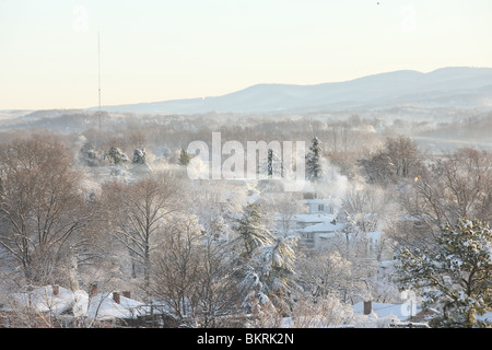 Schneefall in Charlottesville, VA. Stockfoto