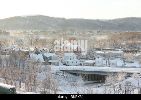 Schneefall in Charlottesville, VA. Stockfoto